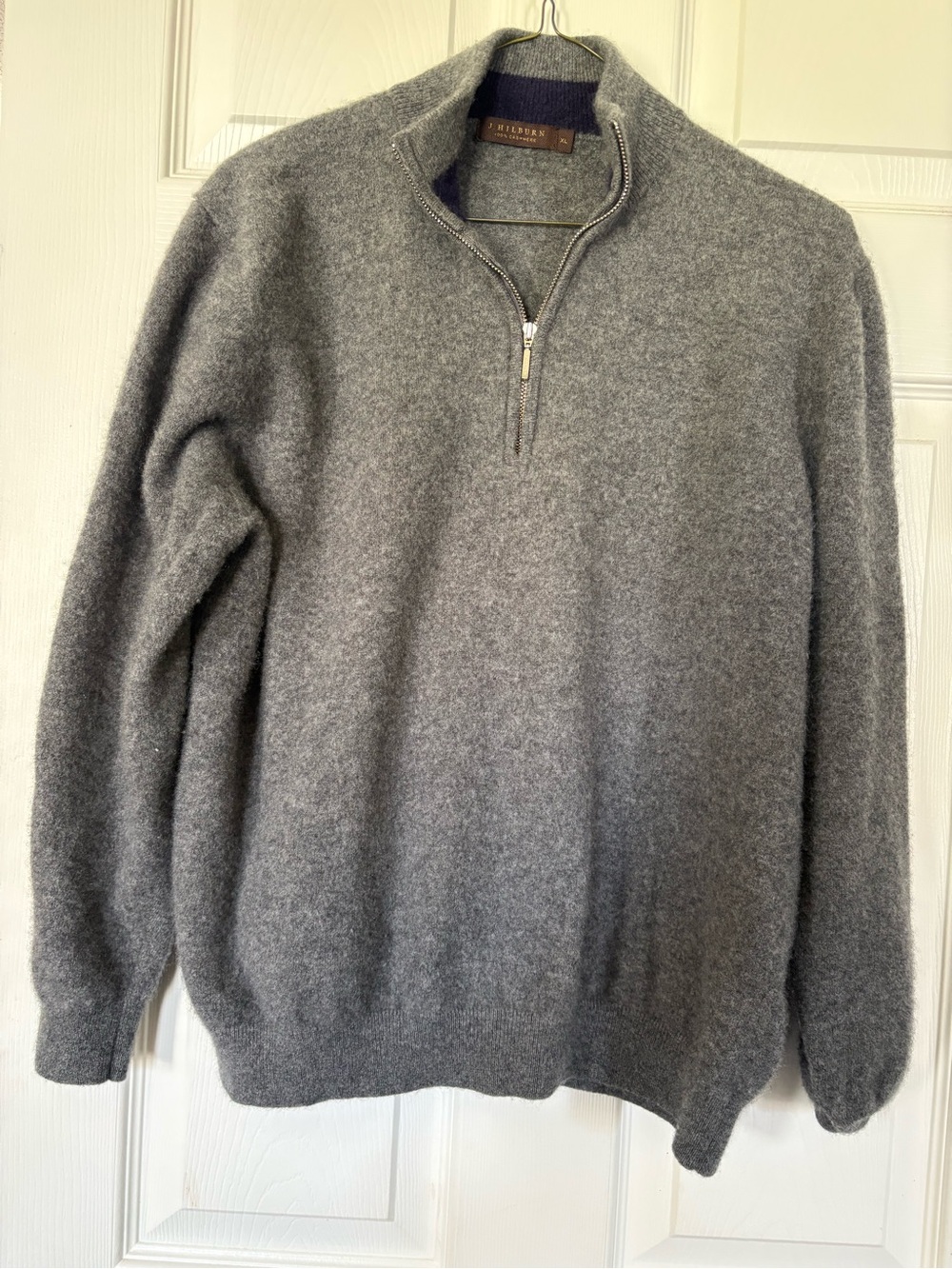 Men's Gray Zip-Neck Sweater
